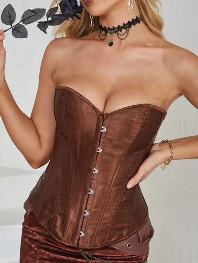 corset-marron-simple Κορσές σύσφιξης και αδυνατίσματος